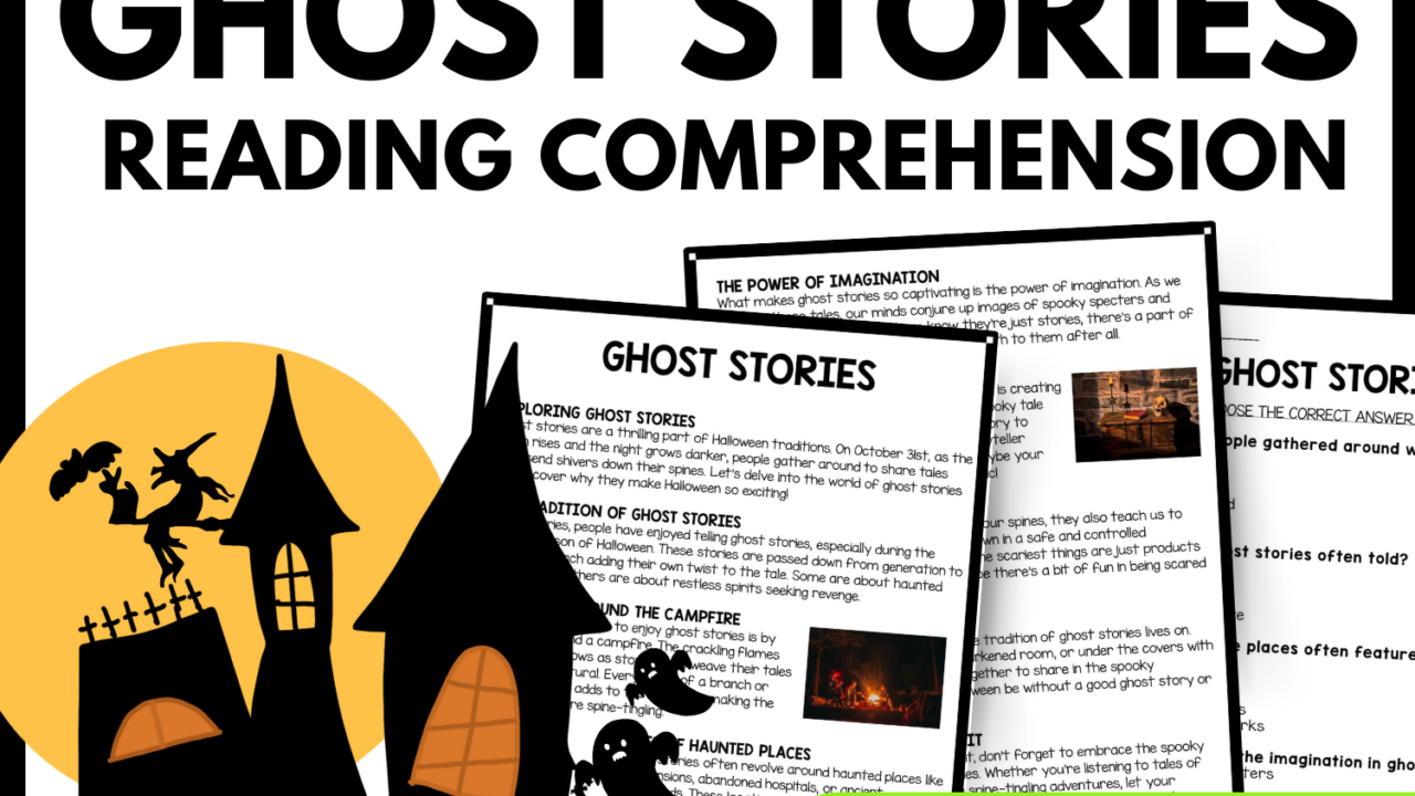 Women's History Month Ghost Stories Reading Comprehension Worksheet-Printable and Editable