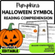 Halloween Symbol Reading Comprehension Worksheet-Printable and Editable