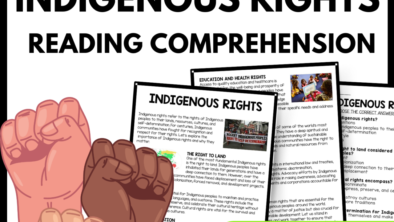 Indigenous Rights Reading Comprehension Worksheet-Printable and Editable