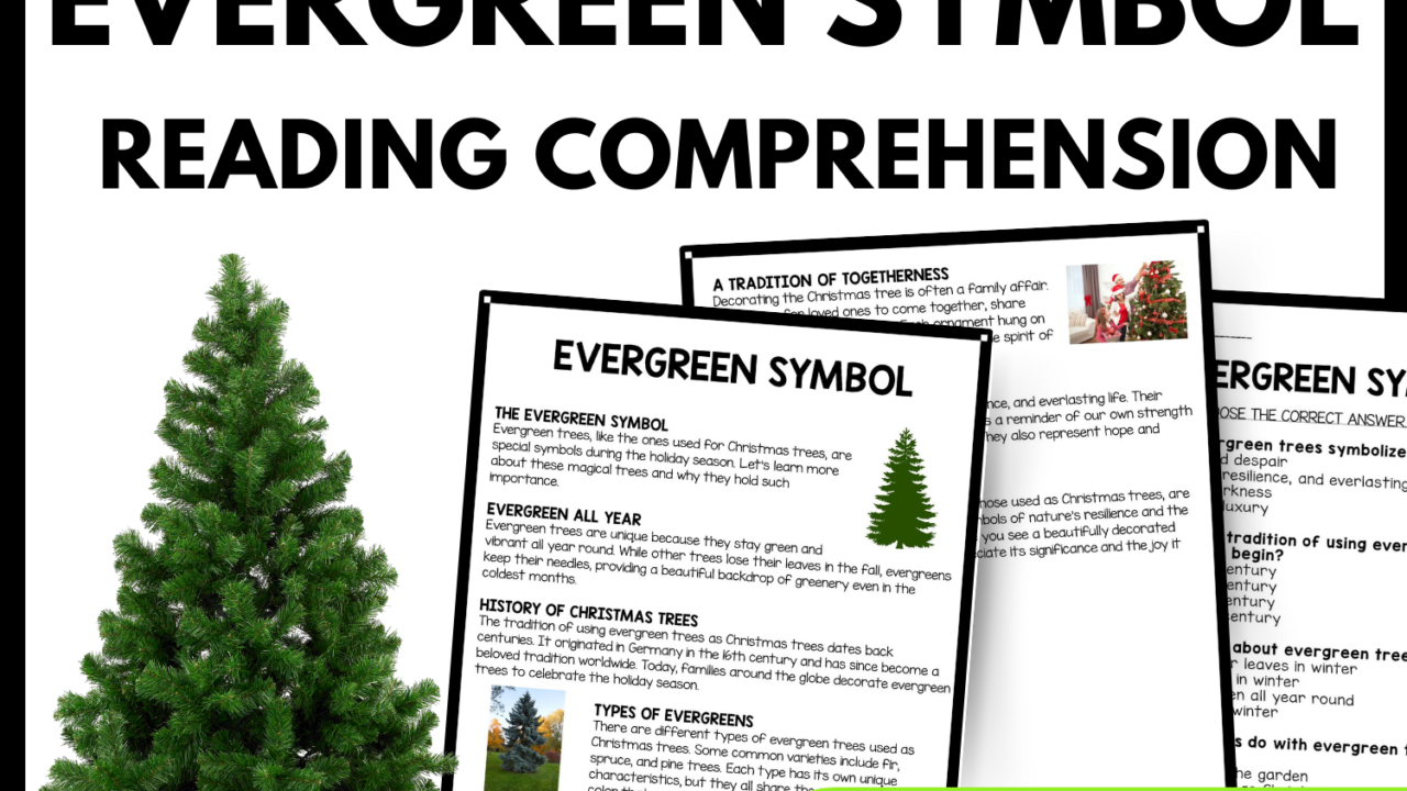 Evergreen Symbol Reading Comprehension Worksheet-Printable and Editable