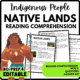 Native Lands Reading Comprehension Worksheet-Printable and Editable