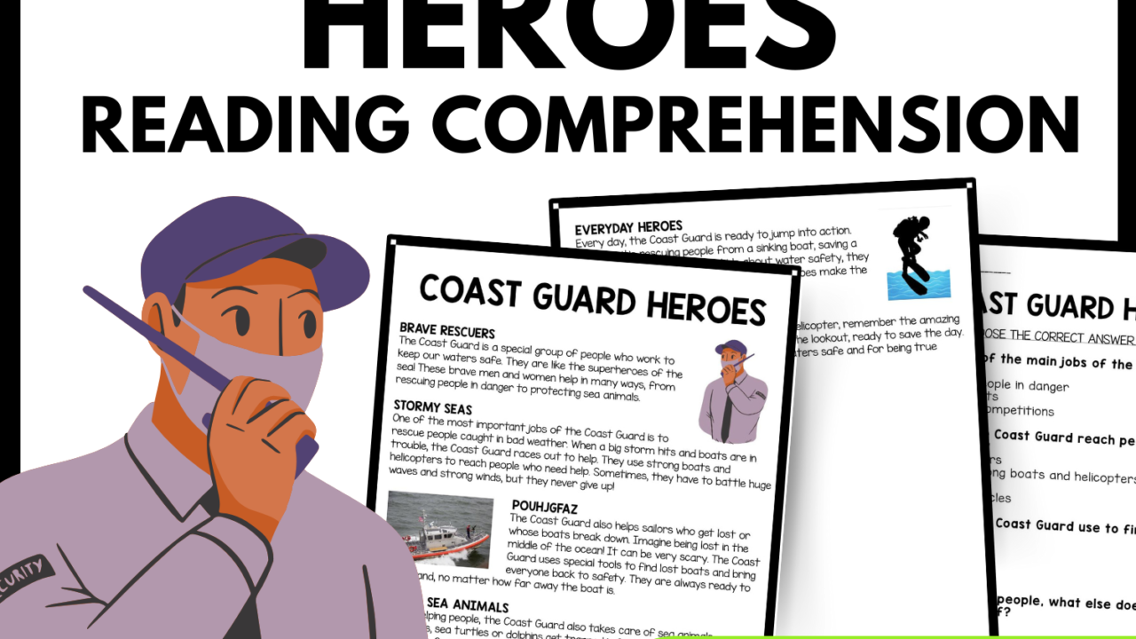 Women's History Month Coast Guard Heroes Reading Comprehension Worksheet-Printable and Editable