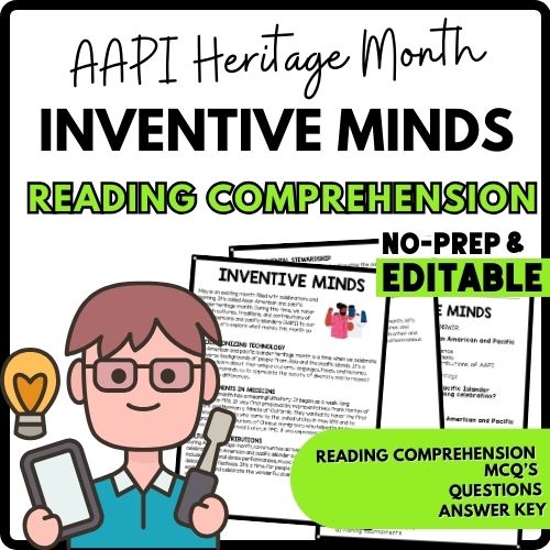 Invented mind Reading Comprehension Worksheet-Printable and Editable