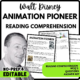Animation Pioneer Reading Comprehension Worksheet-Printable and Editable