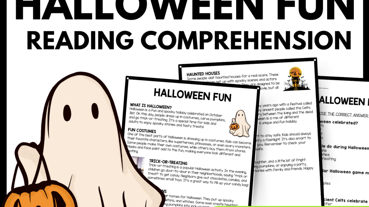 Women's History Month Halloween Fun Reading Comprehension Worksheet-Printable and Editable