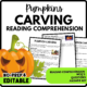 Pumpkin Carving Reading Comprehension Worksheet-Printable and Editable