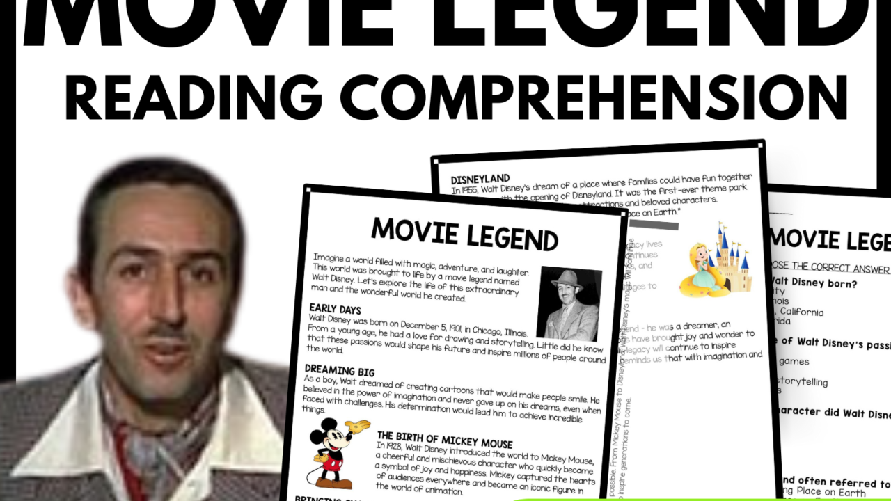 Movie Legend Reading Comprehension Worksheet-Printable and Editable