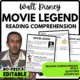 Movie Legend Reading Comprehension Worksheet-Printable and Editable