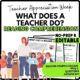 What Does a Teacher Do? Reading Comprehension Worksheet-Printable and Editable