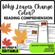 Why Leaves Change Color Reading Comprehension Worksheet-Printable and Editable