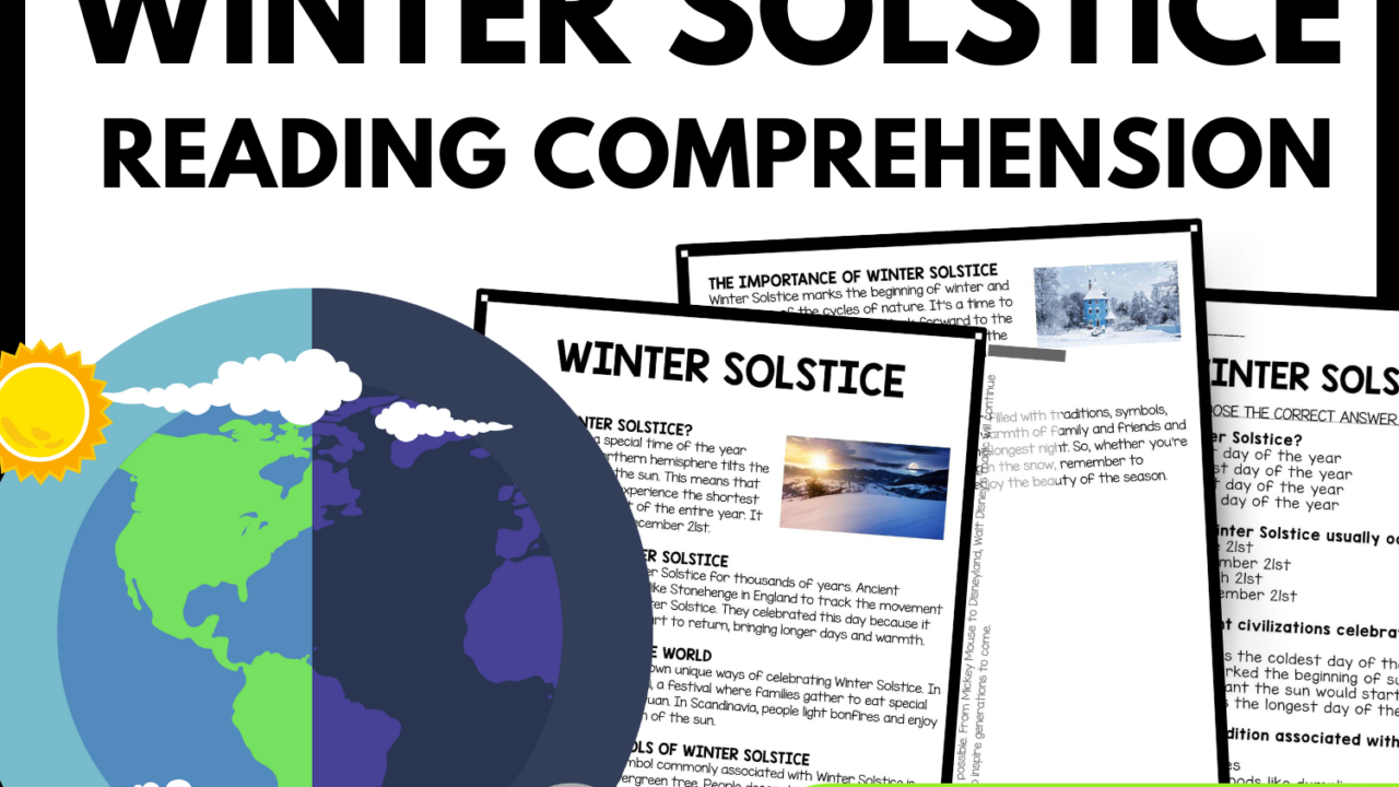 Winter Solstice Reading Comprehension Worksheet-Printable and Editable