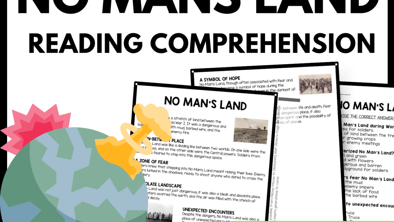 No Mans Land Reading Comprehension Worksheet-Printable and Editable