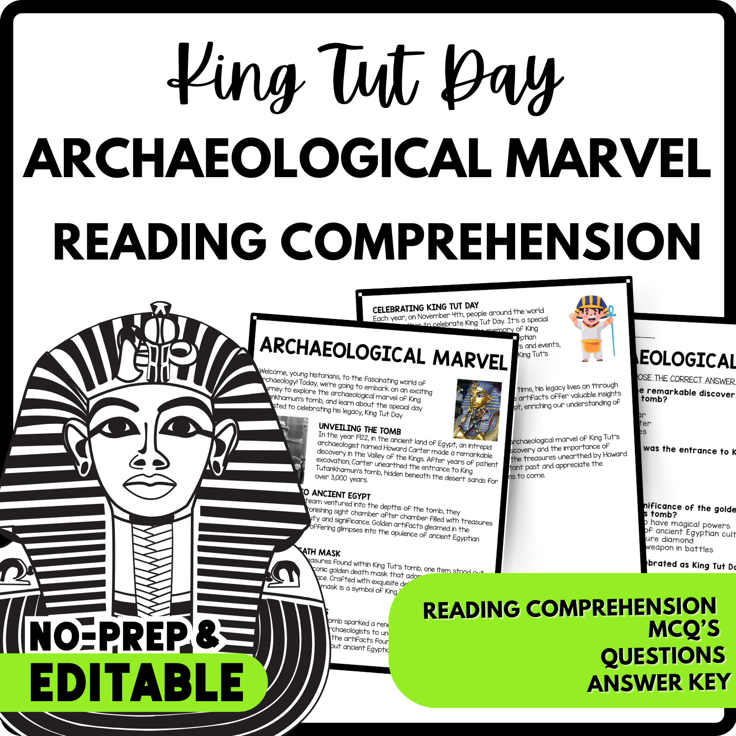 Archaeological Marvel Reading Comprehension Worksheet-Printable and Editable