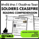 Soldiers Ceasefire Reading Comprehension Worksheet-Printable and Editable