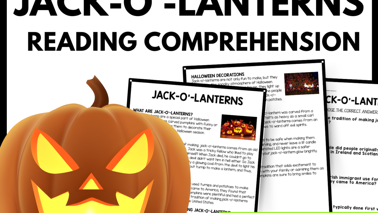 Women's History Month Jack-o'-lanterns Reading Comprehension Worksheet-Printable and Editable