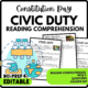 Women's History Month Civic Duty Reading Comprehension Worksheet-Printable and Editable