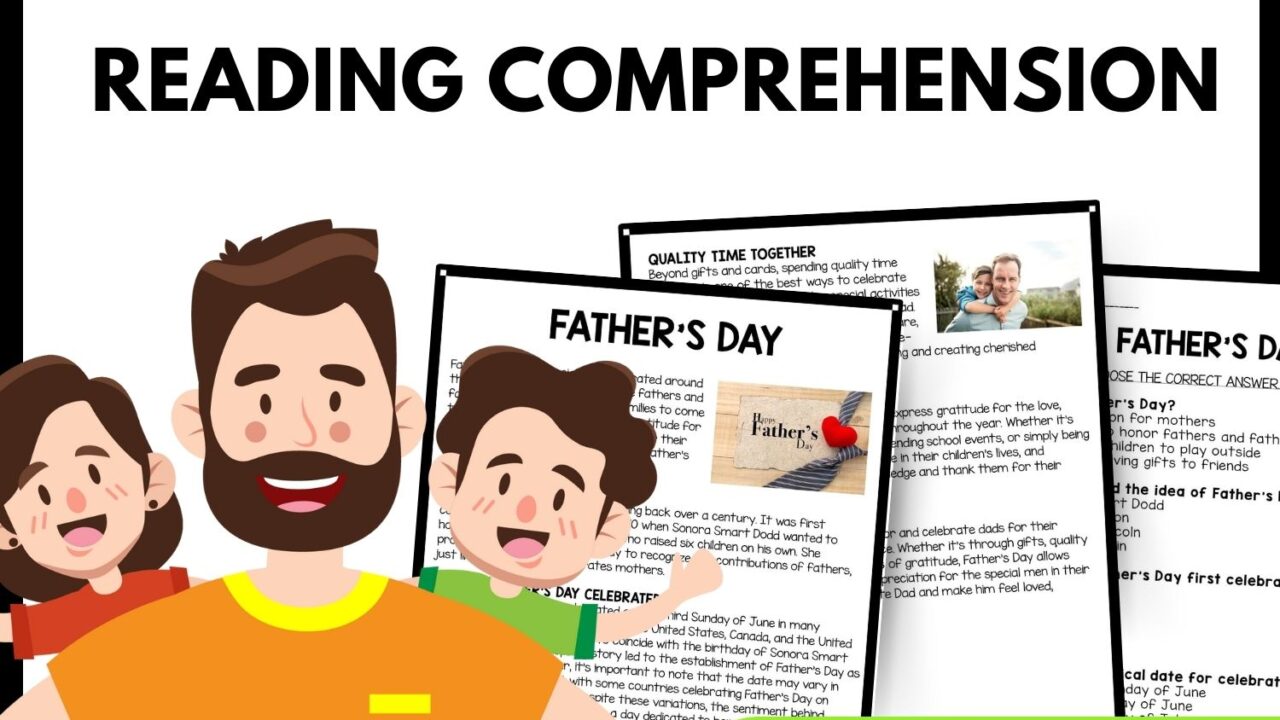 Father's Day Reading Comprehension Worksheet-Printable and Editable