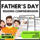 Father's Day Reading Comprehension Worksheet-Printable and Editable