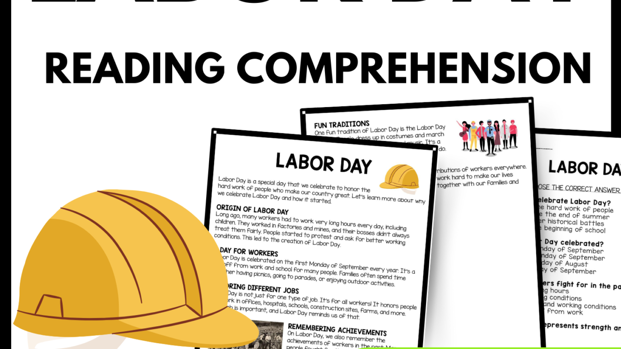 Labor Day Reading Comprehension Worksheet-Printable and Editable