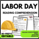 Labor Day Reading Comprehension Worksheet-Printable and Editable