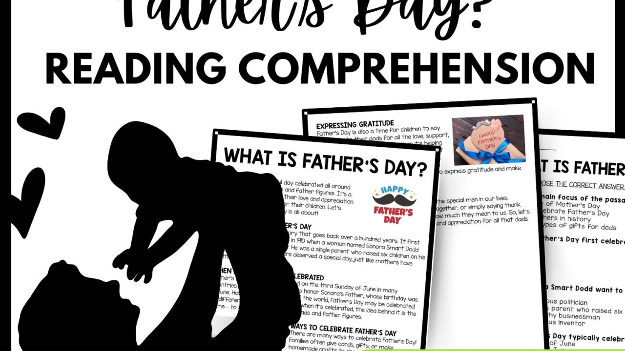 What Is Father's Day? Reading Comprehension Worksheet-Printable and Editable