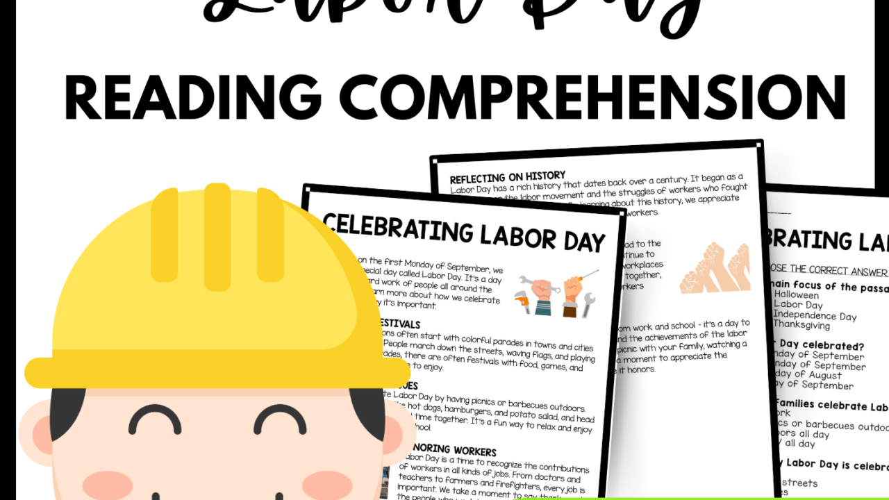 Celebrating Labor Day Reading Comprehension Worksheet-Printable and Editable