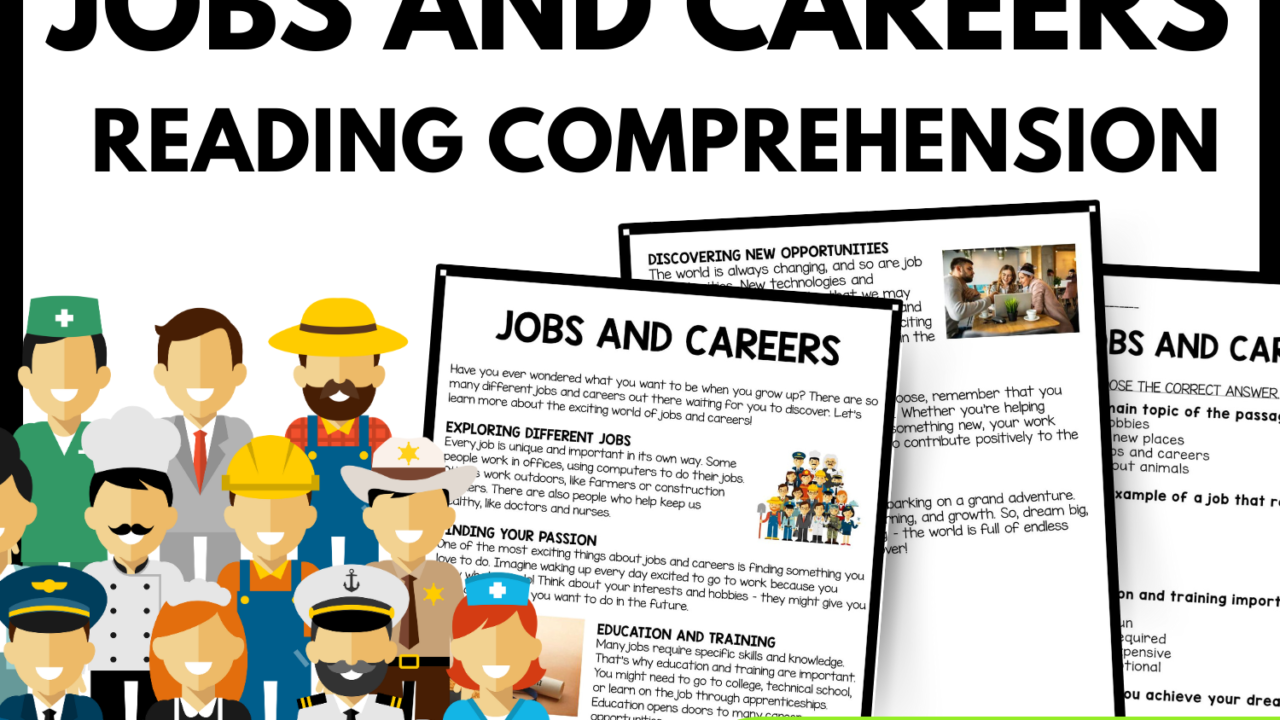 Jobs and Careers Reading Comprehension Worksheet-Printable and Editable