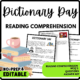 Women's History Month Dictionary Day Reading Comprehension Worksheet-Printable and Editable