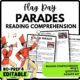 Flag Day Parades Reading Comprehension Worksheet-Printable and Editable