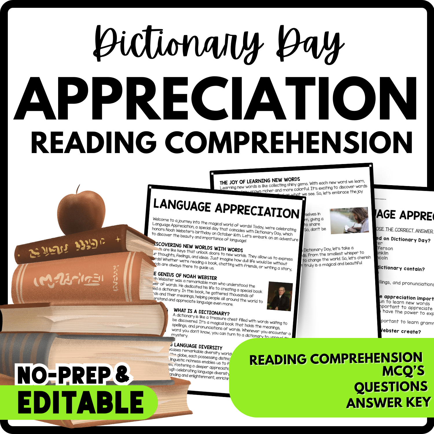 Women's History Month Language Appreciation Language Appreciation Reading Comprehension Worksheet-Printable and Editable