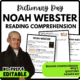 Women's History Month Noah Webster Reading Comprehension Worksheet-Printable and Editable
