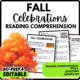 Women's History Month FALL CELEBRATIONS  Reading Comprehension Worksheet-Printable and Editable