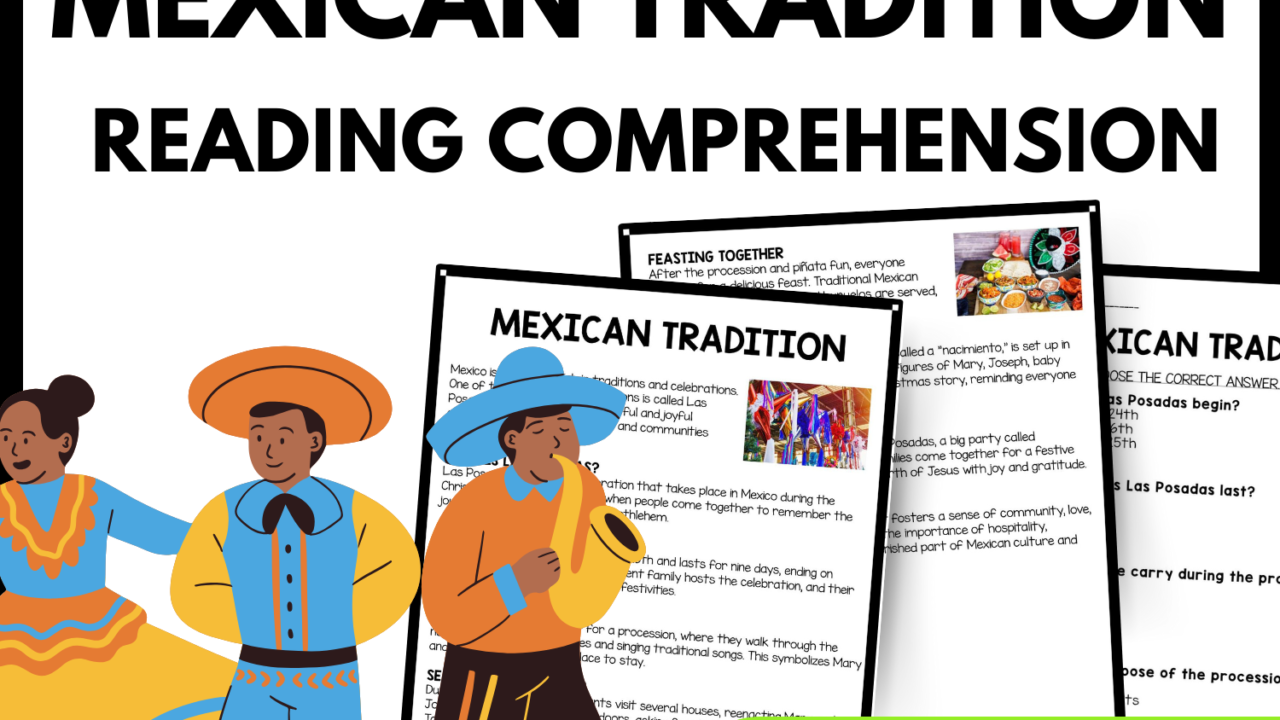 Mexican Tradition Reading Comprehension Worksheet-Printable and Editable