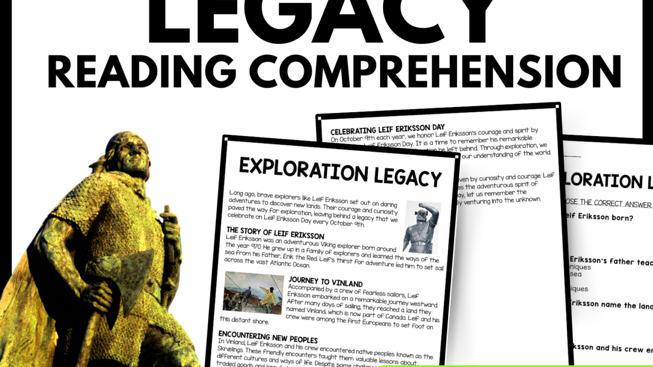 Exploration Legacy Reading Comprehension Worksheet-Printable and Editable