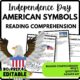 Famous American symbols Reading Comprehension Worksheet-Printable and Editable