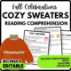 Women's History Month Cozy Sweaters Reading Comprehension Worksheet-Printable and Editable
