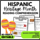 Women's History Month Hispanic Heritage Month Reading Comprehension Worksheet-Printable and Editable