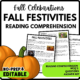 Women's History Month Fall Festivities Reading Comprehension Worksheet-Printable and Editable