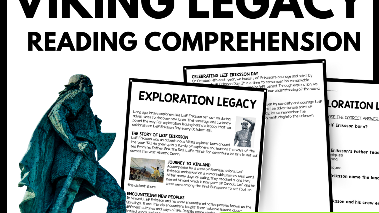 Viking Legacy Reading Comprehension Worksheet-Printable and Editable