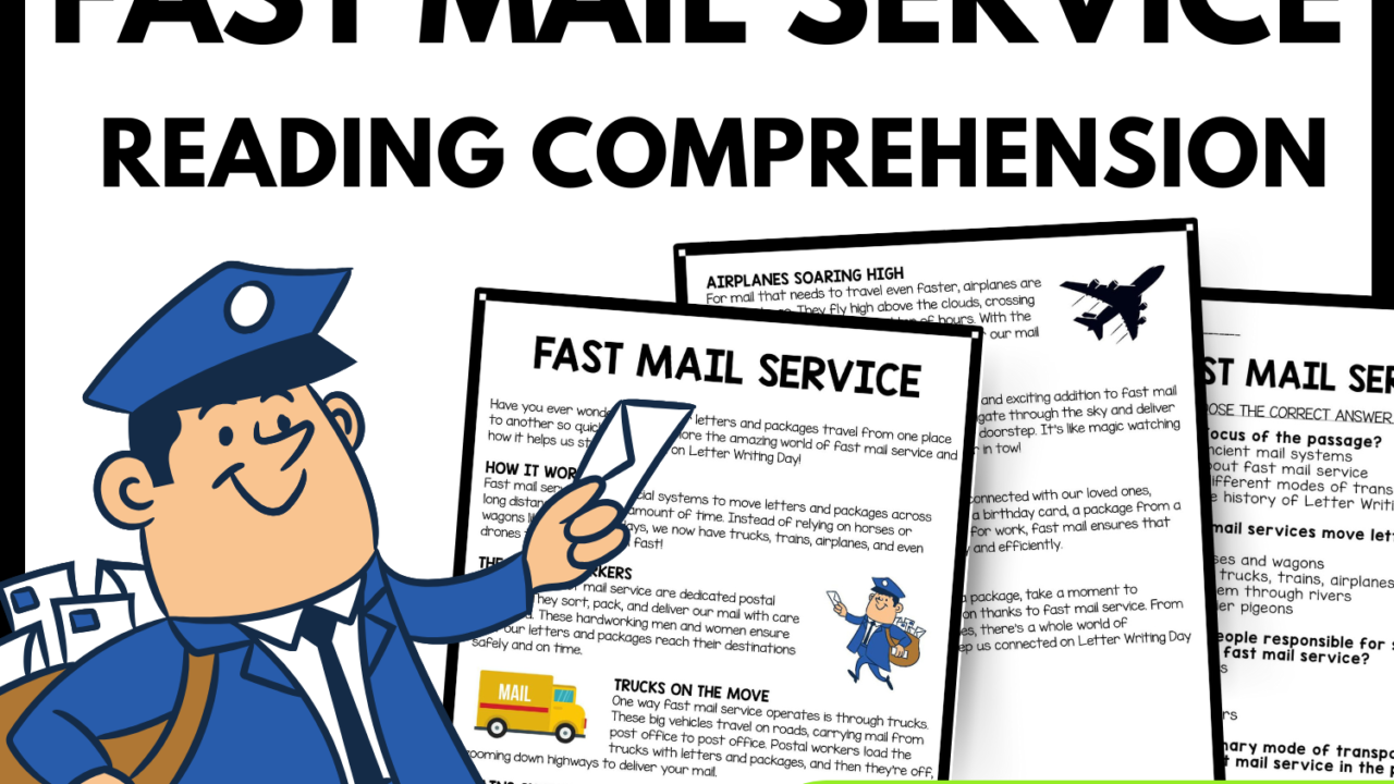 Fast Mail Service Reading Comprehension Worksheet-Printable and Editable