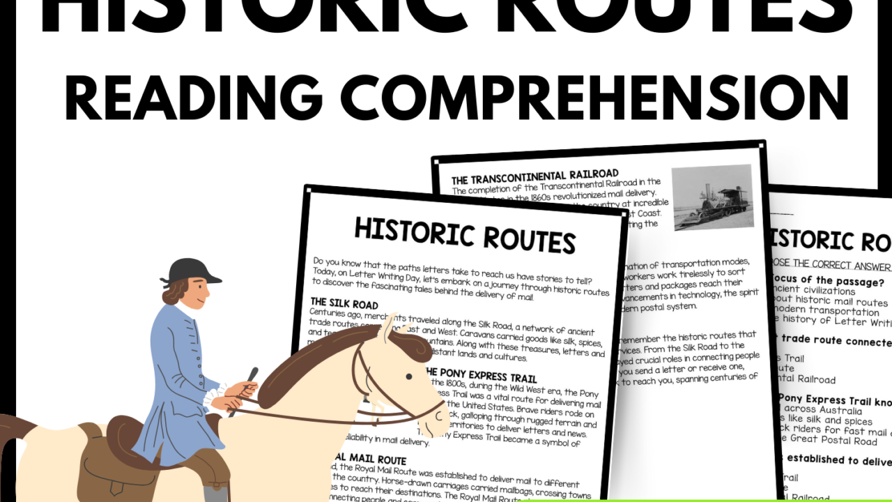 Historic Routes Reading Comprehension Worksheet-Printable and Editable