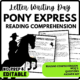Pony Express History Reading Comprehension Worksheet-Printable and Editable