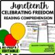 Celebrating Freedom Reading Comprehension Worksheet-Printable and Editable