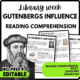 Gutenberg's Influence Reading Comprehension Worksheet-Printable and Editable