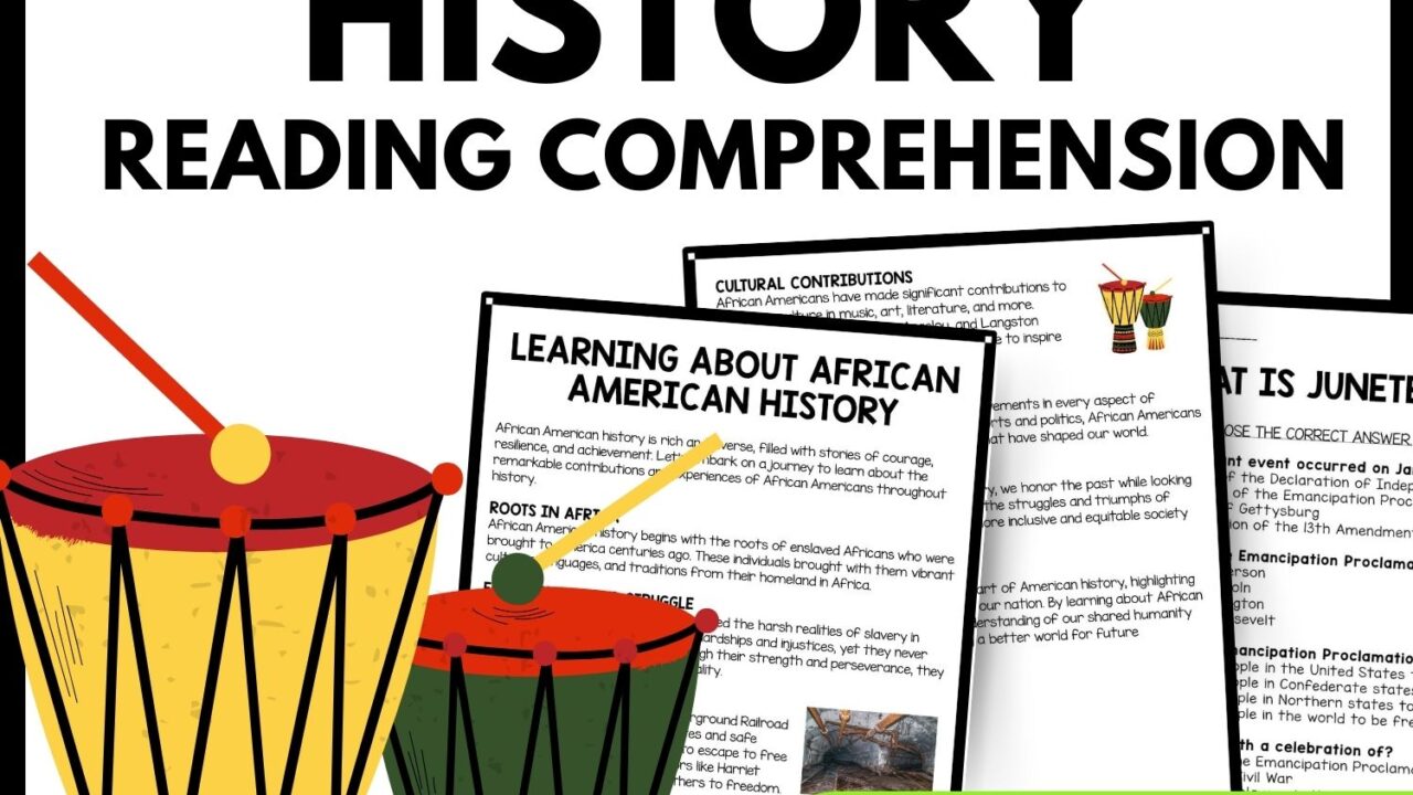 Learning About African American History Reading Comprehension Worksheet-Printable and Editable