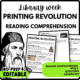 Printing Revolution Reading Comprehension Worksheet-Printable and Editable