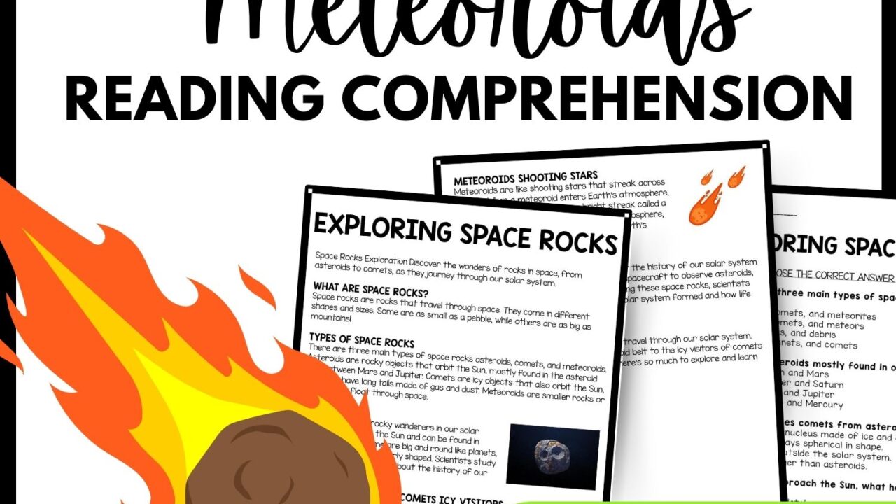 Exploring Space Rocks Reading Comprehension Worksheet-Printable and Editable