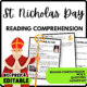 ST. NICHOLAS Reading Comprehension Worksheet-Printable and Editable