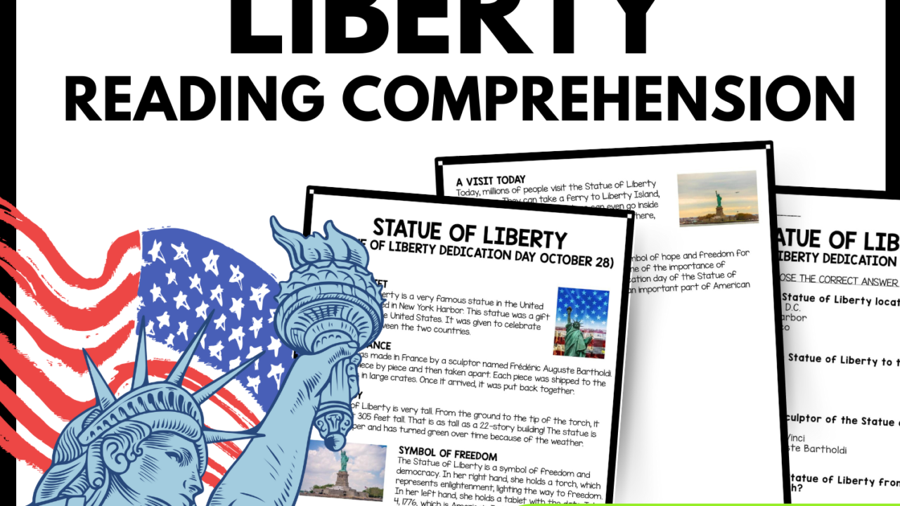 Statue of Liberty Reading Comprehension Worksheet-Printable and Editable