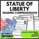 Statue of Liberty Reading Comprehension Worksheet-Printable and Editable